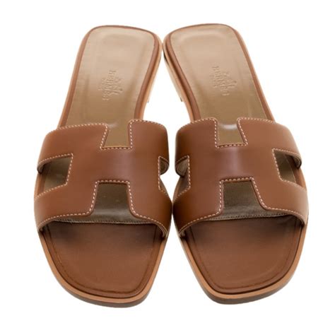 brown hermes sandals